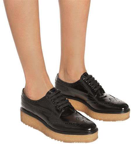 prada leather platform brogues|farfetch Prada shoes.